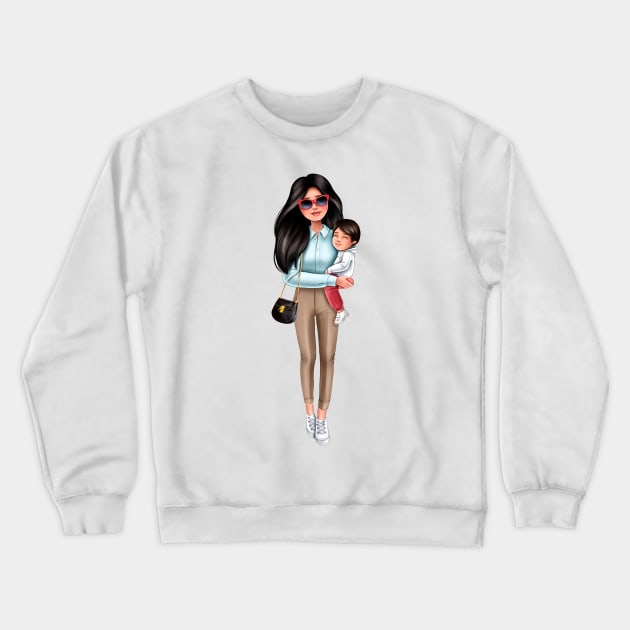 mother with son Crewneck Sweatshirt by inna.grevceva